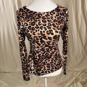 Leopard Print Long Sleeve Top